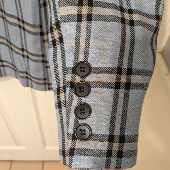 NWT Reformation "Valero" Linen Tartan Plaid Blazer Size S in Calais - Picture 5 of 8